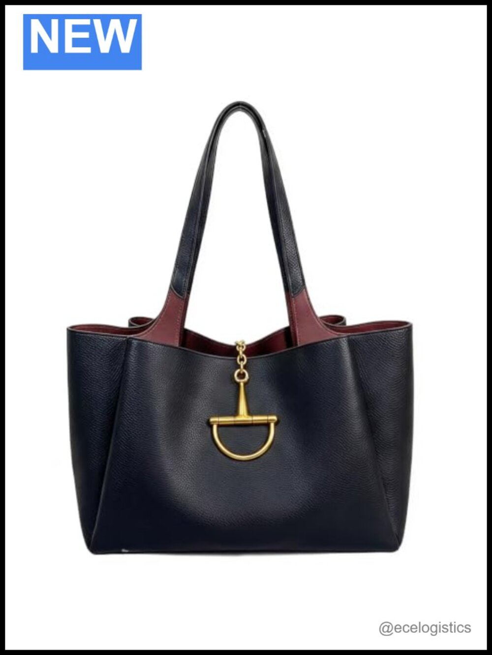Vegan PU Leather Tote Bag - Underarm Shoulder Purse - Large Handbag with